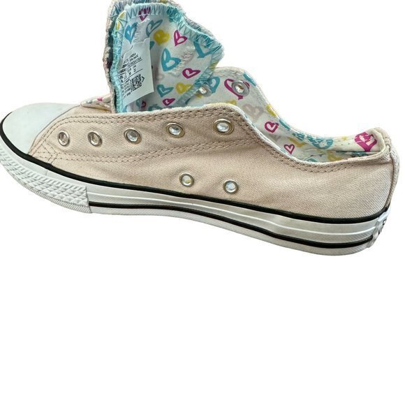 Converse Shoes Junior 4 Chuck Taylor Double Tongue Sneakers Pink Low‎ Top - Picture 8 of 13